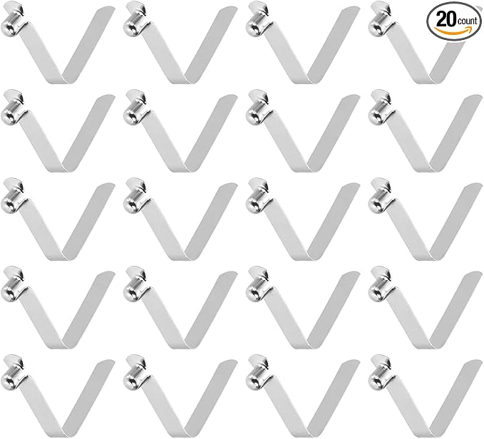 HARFINGTON Single Button Kayak Paddle Snap Spring Clip Spring Steel V-Shaped Hollow Lift Telescopic Locking Tube Pole Clips for Tent Umbrella Camping