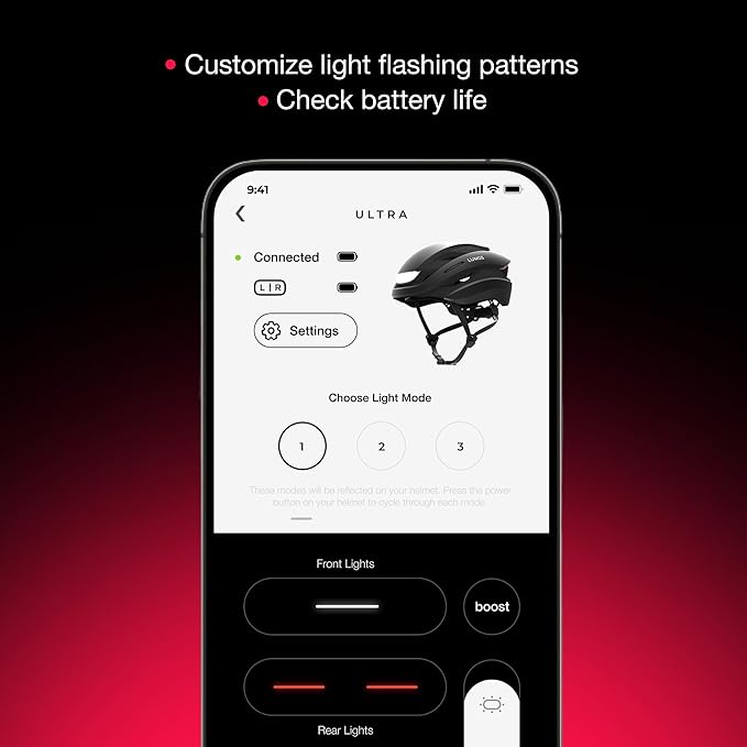 Lumos Ultra Smart Bike Helmet | Customizable Front and Back LED Lights with Turn Signals | Road Bicycle Helmets for Adults: Men, Women