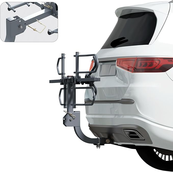 WILDROAD Hitch Bike Rack, Wobble Free Smart Tilting Bike Rack, Foldable 2-Bike Rack for Standard, Fat Tire and E-Bike, 2-Bike 180 lbs Capacity, Fits 2-inch Receiver