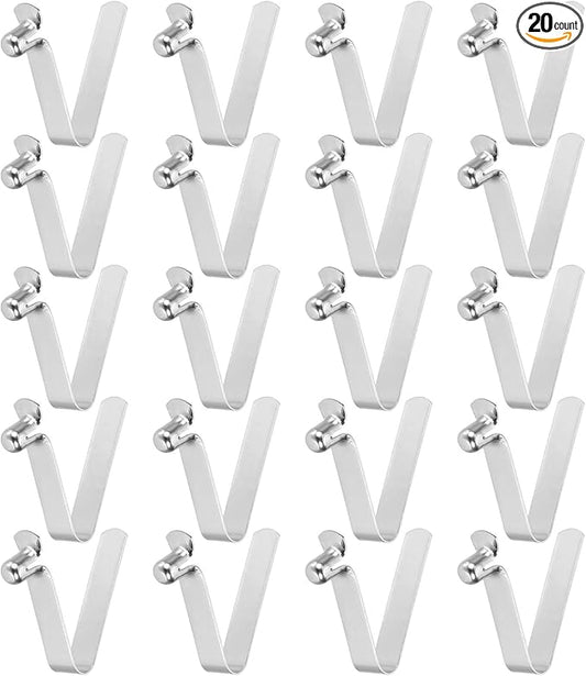 HARFINGTON Single Button Kayak Paddle Snap Spring Clip Spring Steel V-Shaped Hollow Lift Telescopic Locking Tube Pole Clips for Tent Umbrella Camping