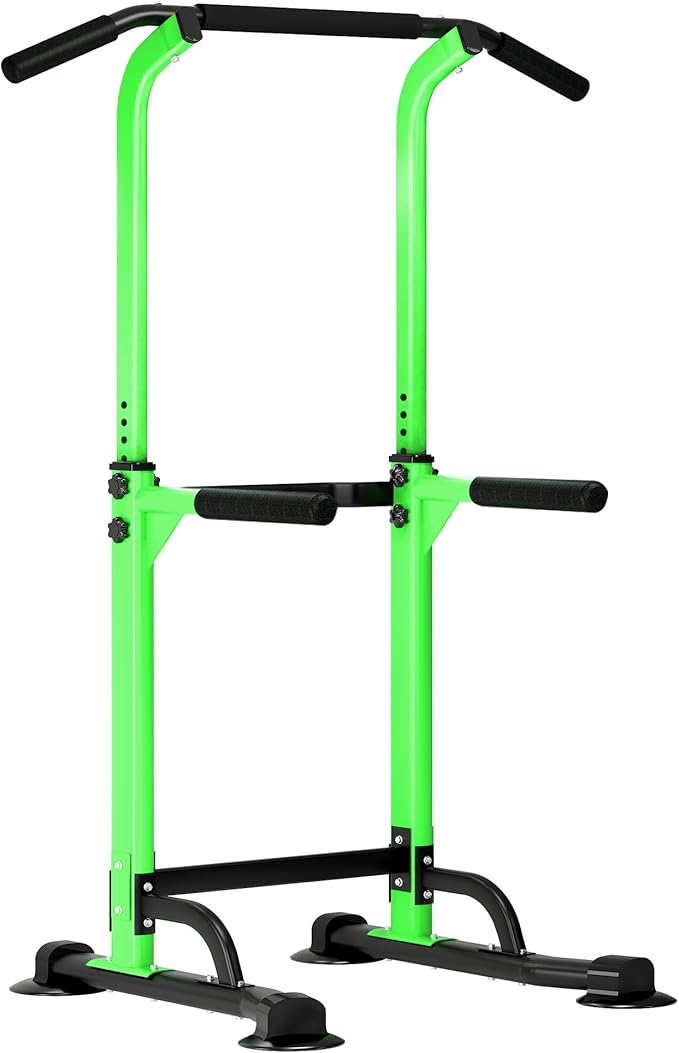 SogesPower Power Tower Dip Station Pull Up Bar for Home Gym Adjustable Height Strength Training Workout Equipment,Pull Up Bar Station