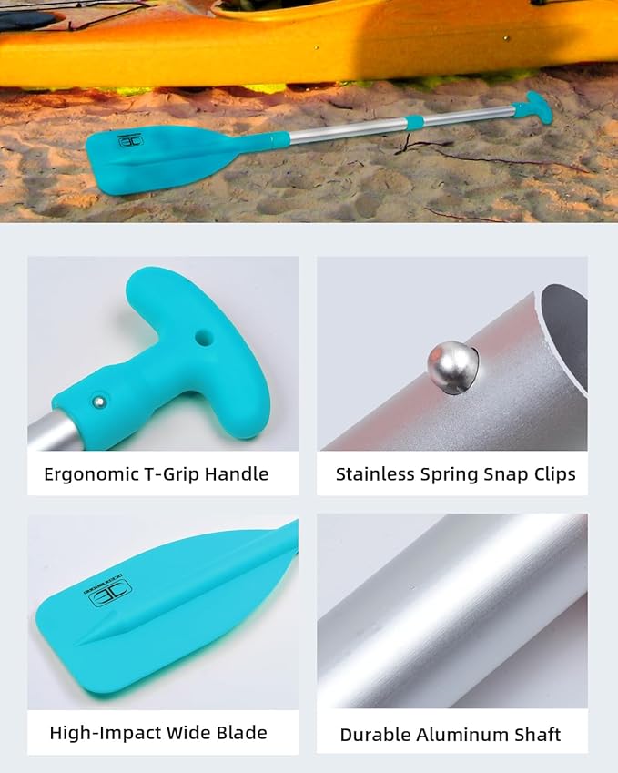 OCEANBROAD Telescoping Emergency Paddle 21''-42''（Assembling Required）/26''-54'' Aluminium Shaft for Kayaking Boating Canoeing River Tubing