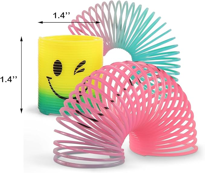 30 Pack Spring Rainbow Magic Fidget Stress Coil Mini Springs Bulk Toys for Party Favor Carnival Prize Birthday Goodie Bag Stuffers for Kids Boys Girls…