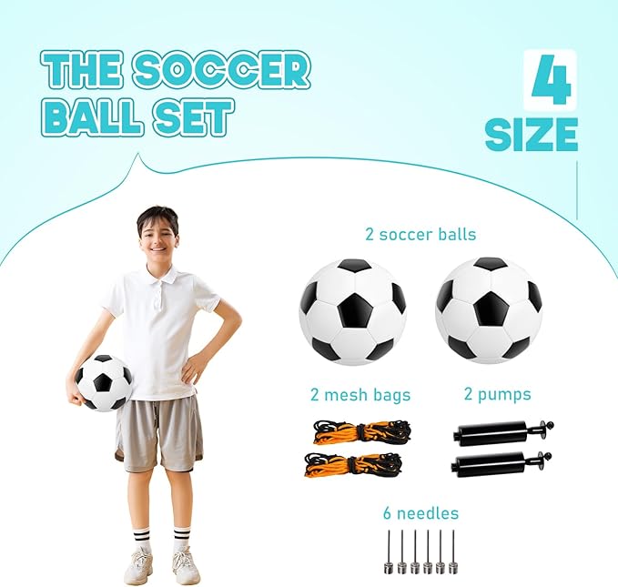 U&C Planet Soccer Ball Size 2/3/4/5 for Toddler and Kids, 1 Pack 2 Pack Classic Cartoon Ball with Pump for Girls and Boys Age 1 and up, Indoor Outdoor Soccer Game Gift