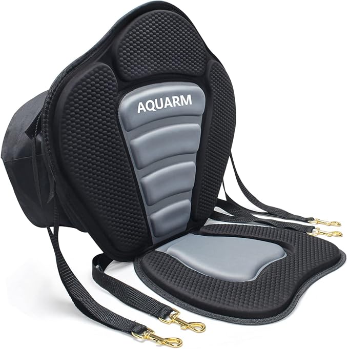 Deluxe Padded Kayak Seat with Adjustable Backrest - Universal Fit for Canoe, Fishing Boat & More