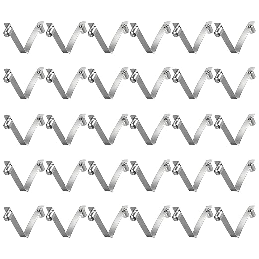 HARFINGTON 30pcs Double Button Kayak Paddle Snap Spring Clip 7.75x10x50mm 65Mn Spring Steel V-Shaped Solid Lift Telescopic Locking Tube Pole Clips for Tent Umbrella Camping