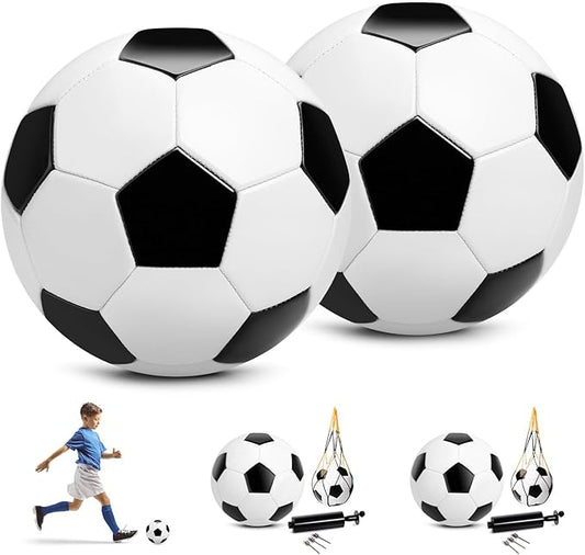 U&C Planet Soccer Ball Size 2/3/4/5 for Toddler and Kids, 1 Pack 2 Pack Classic Cartoon Ball with Pump for Girls and Boys Age 1 and up, Indoor Outdoor Soccer Game Gift