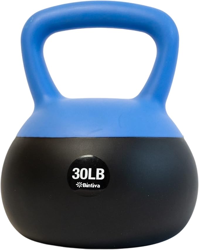 bintiva Soft Kettlebells - Sea and Iron Sand Filled Weights for Women and Men - Color Coded Kettle Bell Sets