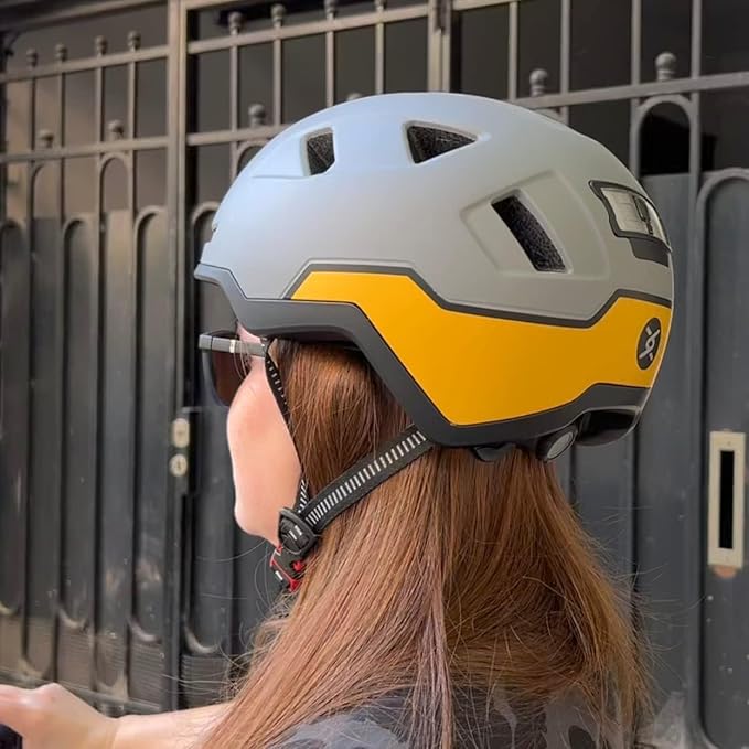 Bike Helmet with LED Lights - Urban Bicycle Helmet for Adults, Men & Women - CPSC & NTA-8776 Dual Certified - Class 3 E-Bikes, Scooters, Onewheel, Commuter, Mountain