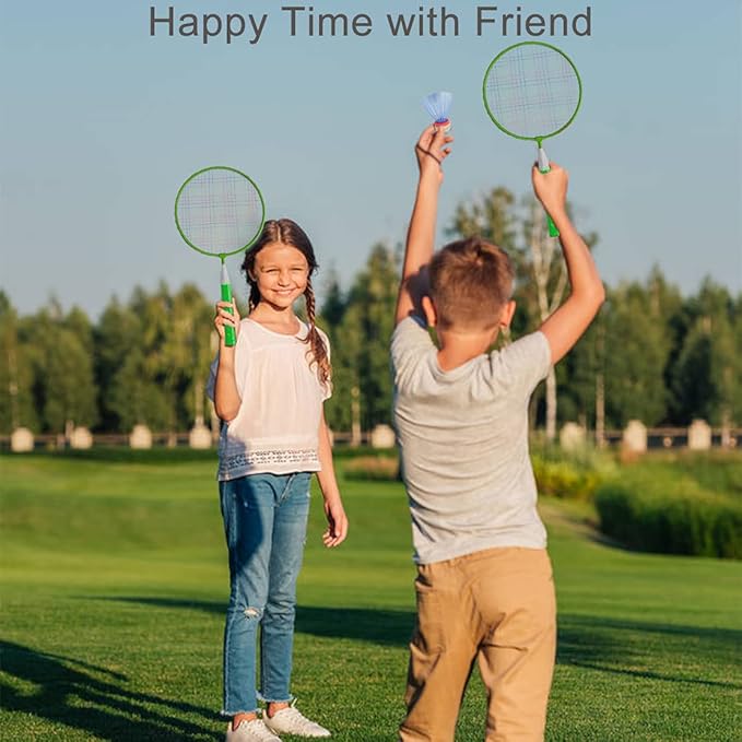 Badminton Rackets for Children,12 in 1 Shuttlecocks Racquet Sports Set w/Lightweight Carrying Bag for Kids Professionals Beginner Players Indoor Outdoor Sport Game