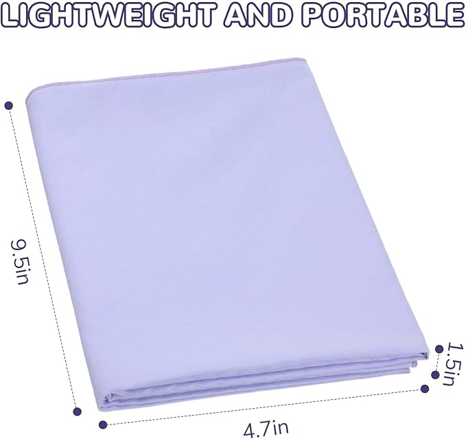 Peryiter 2pack 72 x 24'' Hot Yoga Towel Pack with Grip Dot, Sticky Fiber Mat Towels Non Slip for Hot Yoga, Absorbent Microfiber Sweat Anti-slip Cover for Pilates Exercise Fitness Workout(Light Purple)
