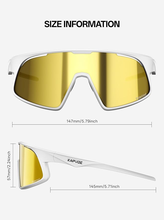 KAPVOE Polarized Cycling Glasses Men Women Sports Sunglasses for Mountain Bike Running Fishing Baseball K383