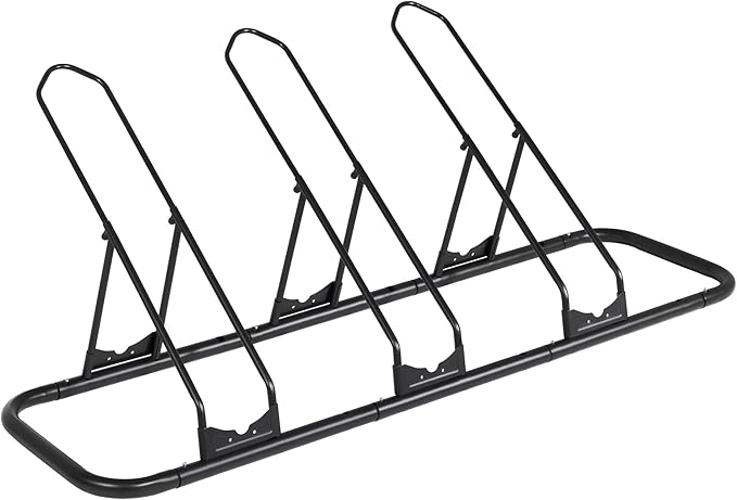CyclingDeal Bike Rack Floor Parking Bike Stand for up to 6 Bicycles | Indoor, Home & Garage Storage Rack | Stable & Secure Bicycle Stand w/Tire Grooves Up to 29", Holding Plates & Custom Spacing