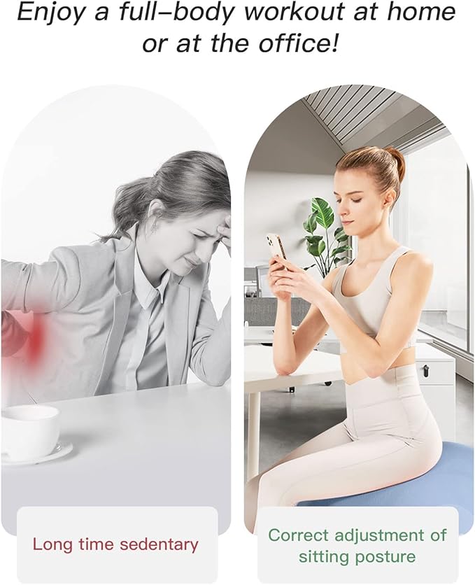 YOTTOY Anti-Burst Exercise Ball for Working Out, Yoga & Pregnancy, Extra Thick Workout Ball for Physical Therapy & Fitness