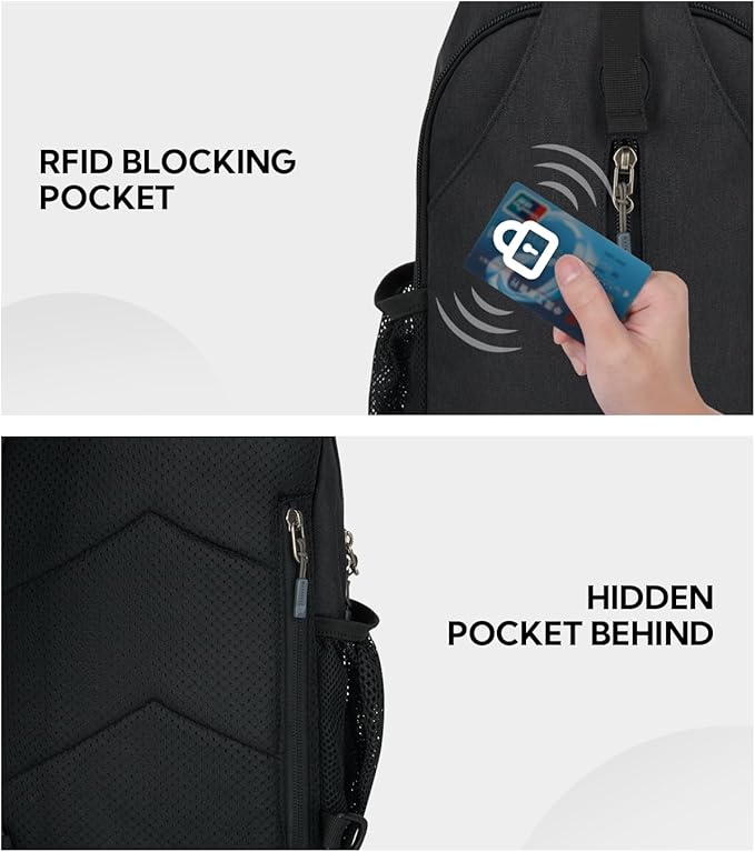WATERFLY Crossbody Sling Backpack Sling Bag Travel Hiking Chest Bag Daypack