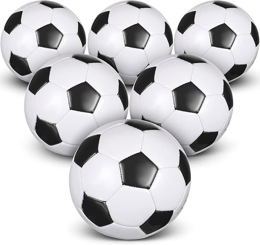 Deekin 6 Pcs Soccer Ball Bulk with Pump Teamwork Outdoor Sport Game Training Soccer Ball Bulk for School Sport Teen Adult Child