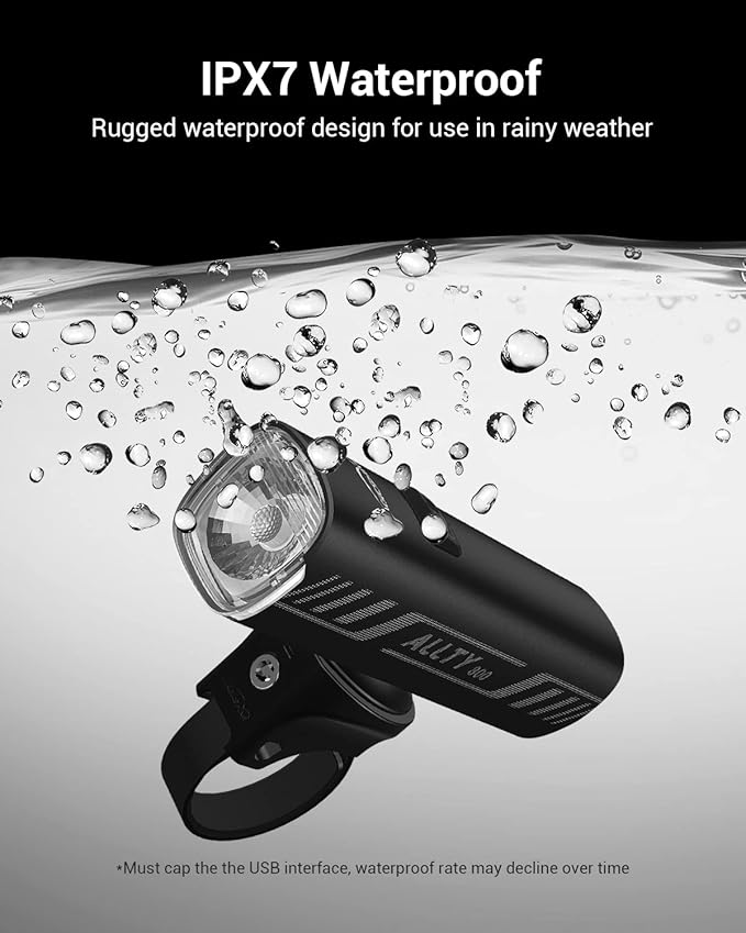Magicshine Allty Commuter Bike Lights Allty 400, Allty 600, Allty 800 Road Bike Light, USB Type-C Rechargeable, IPX7 Waterproof LED Bike Light for Road, Urban Cyclists
