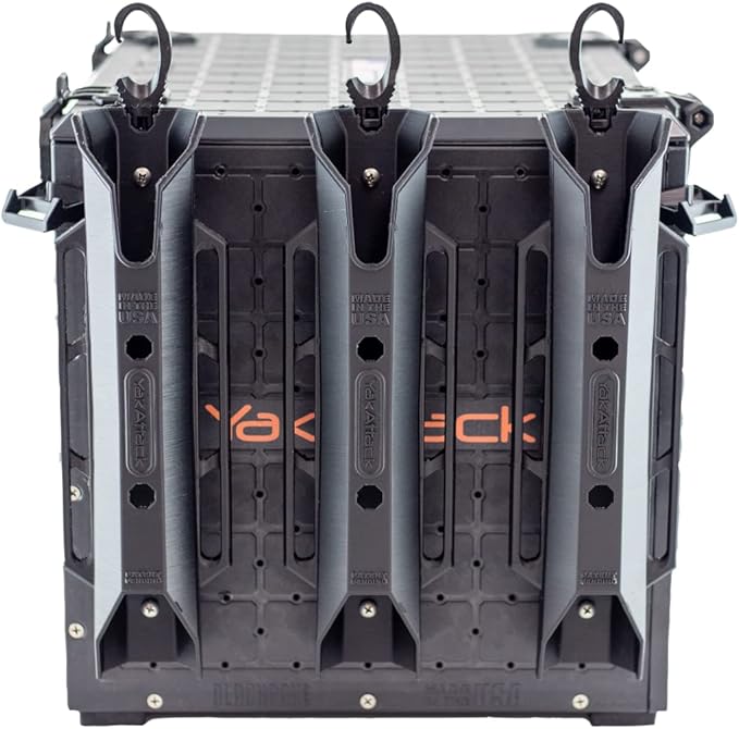 YakAttack BlackPak Pro 13" x 16" Kayak Fishing Crate with 4 Rod Holders - Black | Tackle Storage Box & Gear Organizer for Kayaks | Lightweight, Durable & Customizable Marine Accessory | Made in USA