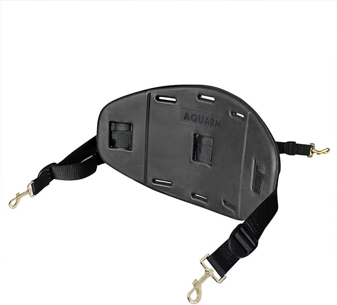 Kayak Seat Back, Sit On Top Kayak Backrest, Adjustable Cushioned Kayaking Support Back Pad Band (Dark Black)