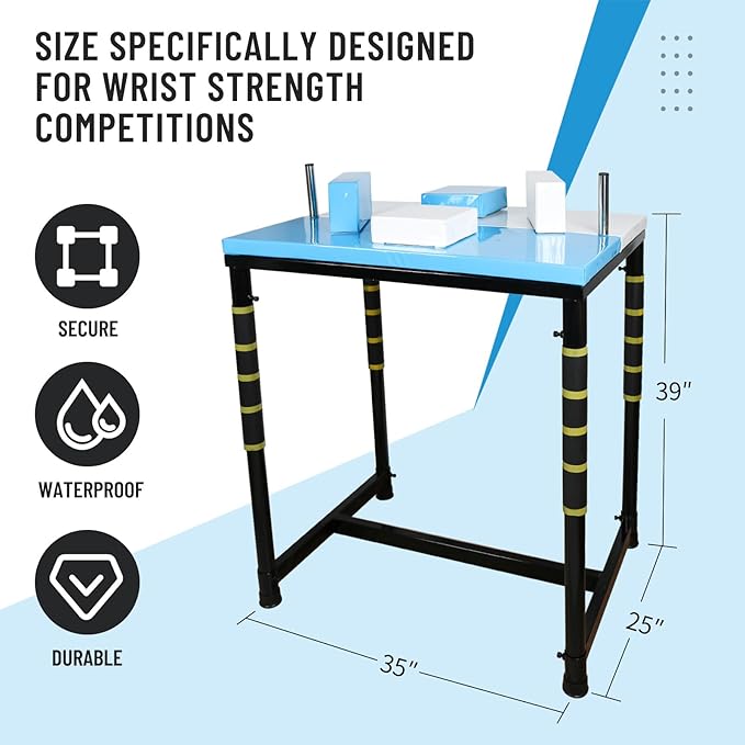 INNOLIFE Arm Wrestling Battle Table with Wrist Rope, Arm Strength Training Equipment Competition Training Arm Wrestling Table for Use in Home Gym, Blue