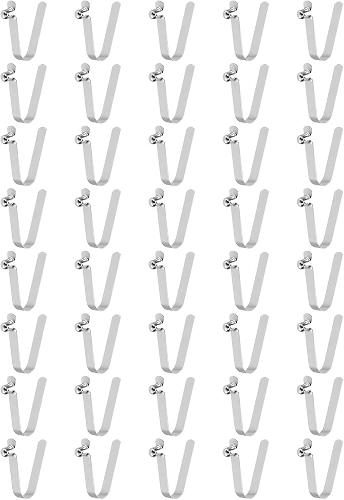 HARFINGTON Single Button Kayak Paddle Snap Spring Clip Spring Steel V-Shaped Hollow Lift Telescopic Locking Tube Pole Clips for Tent Camping