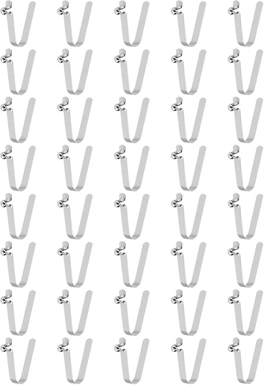 HARFINGTON Single Button Kayak Paddle Snap Spring Clip Spring Steel V-Shaped Hollow Lift Telescopic Locking Tube Pole Clips for Tent Camping