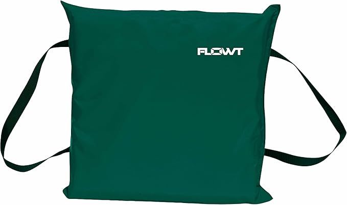 Flowt Boat Seat Cushion and Throw Cushion for Boat Safety – USCG Approved Type IV, Life Cushion for Boat, Durable, Comfortable Boat Seat Cushions for Kayaks, Paddle Board, Canoe and Boating - Green