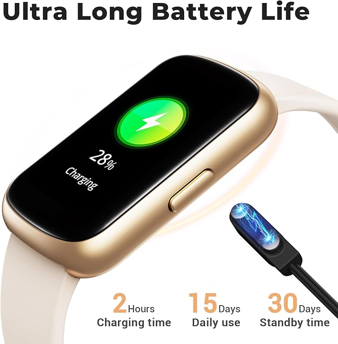 Fitness Tracker Smart Watch, 1.47" Full Touch Health Tracker with 24/7 Heart Rate & Blood Oxygen Monitor, Sleep Tracker, 3ATM Waterproof Step Tracker Activity Tracker for Women Men, Gold Star