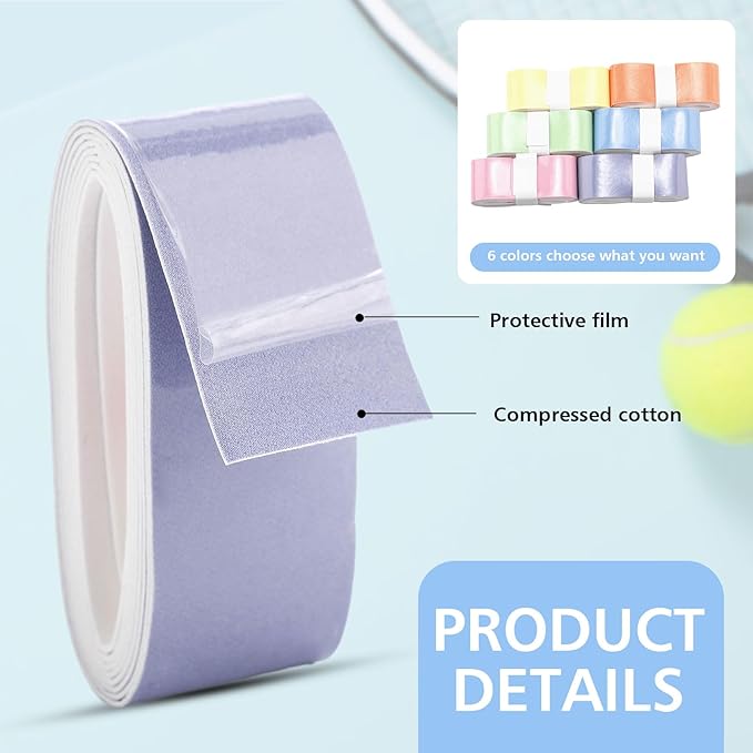 Jerify 24 Pieces Tennis Racket Grip Tape, Precut Badminton Racket Overgrips Tape with Velvety Comfort for Anti Slip and Absorbent Grip