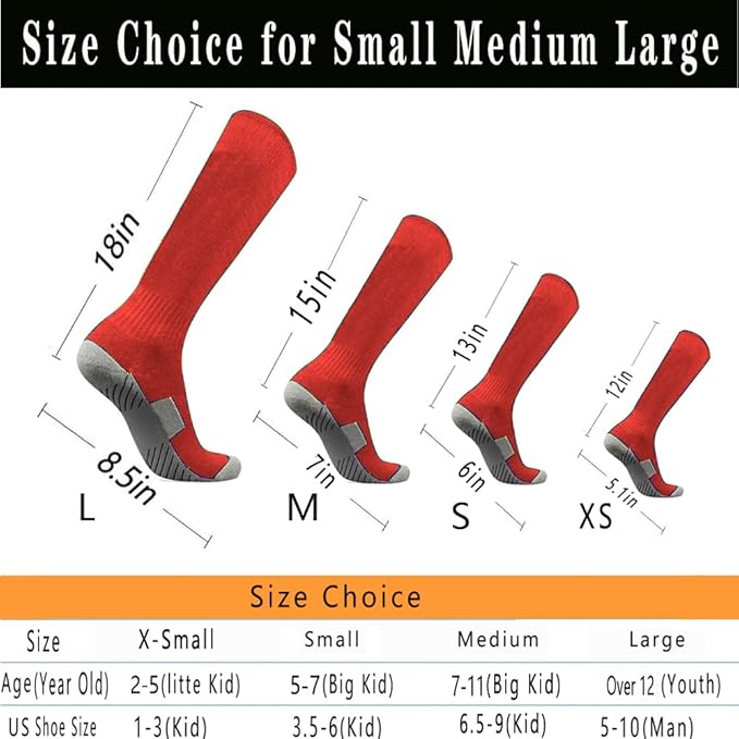 Baseball Socks 3 Pairs for Kid Youth Adult(4-20 Years Old) Team Sport Athletic Soccer Socks Cushion Softball Socks