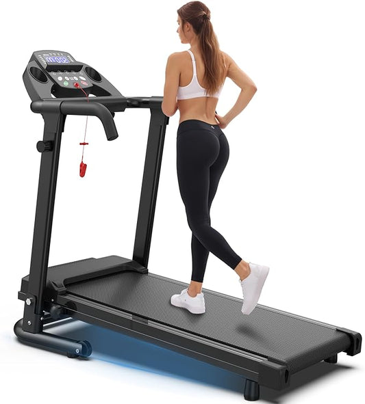 FYC Foldable Treadmills for Home, Portable Treadmill with Handles, 2.5HP Treadmills 300 lb Capacity, APP Control, Fitness Folding Walking Pad with LED Display