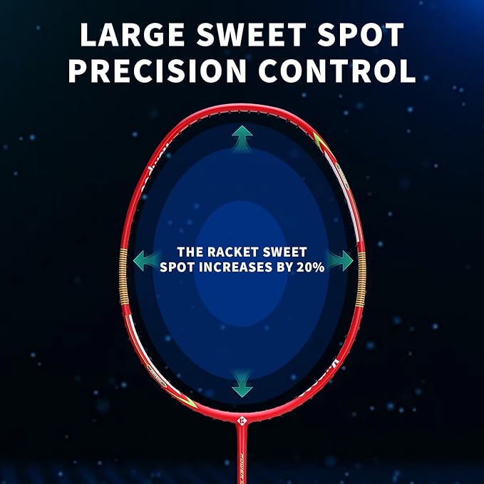 Badminton Racket Carbon Fiber, Badminton Racquet Set with Cover, Badminton Professional Racket Durable for Beginners Outdoor Games Gym