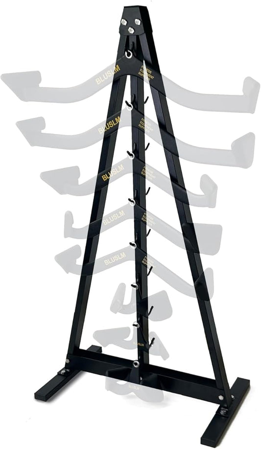 Lat Pull Down Bar Gym Accessory Rack, Lat Pulldown Attachments Cable Attachment Storage Rack for Mag Grip - Home Gym Fitness Heavy Duty A-Frame Stand