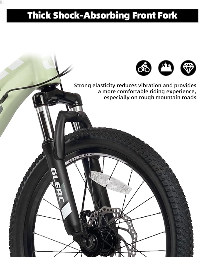 Glerc 20 24 Inch Kids Bike, Kids Mountain Bike for Boys and Girls Ages 6-14, 21-Speed Skyline Bicycle with Front Suspension and Disc Brakes, Multiple Colors