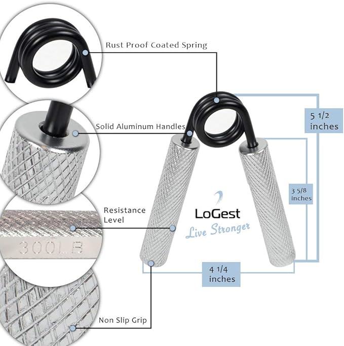 Logest Metal Hand Grip Strengthener 100LB-350LB No Slip Heavy-Duty Grip Strengthener with Gift Box, Great Wrist & Forearm Hand Exerciser, Home Gym, Hand Gripper Grip Strength Trainer