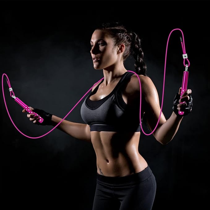 Jump Rope, Wastou Speed Jumping Rope for Training Fitness Exercise, Adjustable Adults Workout Skipping Rope for Men, Women, Kids, Girls