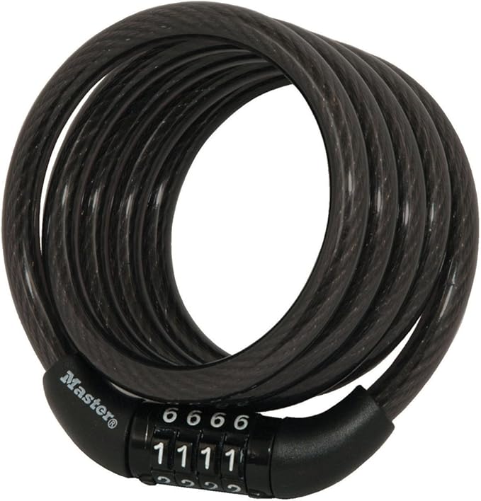 Master Lock Bike Lock Cable with Combination Black, 8143D
