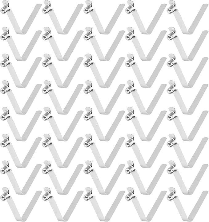 HARFINGTON Single Button Kayak Paddle Snap Spring Clip Spring Steel V-Shaped Hollow Lift Telescopic Locking Tube Pole Clips for Tent Camping