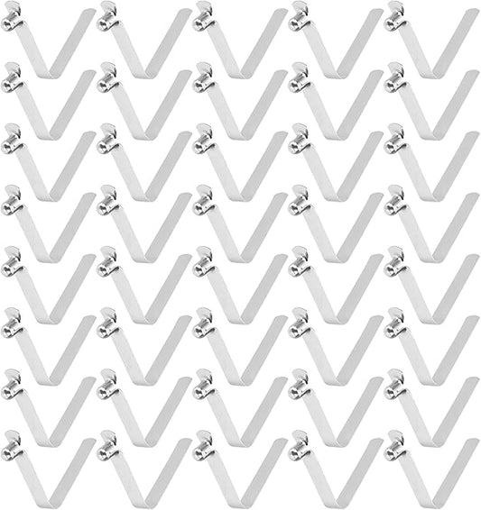 HARFINGTON Single Button Kayak Paddle Snap Spring Clip Spring Steel V-Shaped Hollow Lift Telescopic Locking Tube Pole Clips for Tent Camping