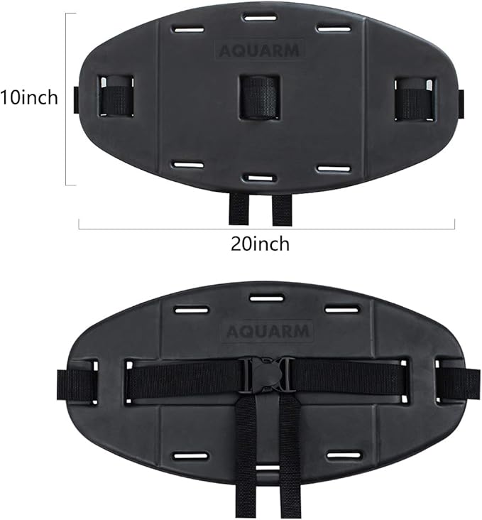 Kayak Seat Back, Sit On Top Kayak Backrest, Adjustable Cushioned Kayaking Support Back Pad Band (Dark Black)