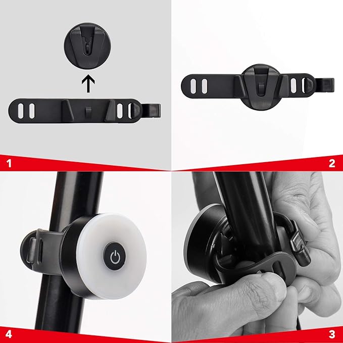 USB Rechargeable LED Bike Tail Light – Daffodil LEC500 - Bright Cycling Safety Flashlight, 5 Lighting Modes, Waterproof Bicycle Light