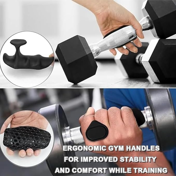 Anti-Slip Gym Workout Grips for Weight Lifting, Exercise Gloves with Ergonomic Hand Protection & Portable Design for Men & Women