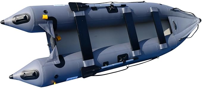 BRIS 14.1ft Inflatable Boat Inflatable Kayak 3 Person Kayak Canoe Fishing poonton Boat