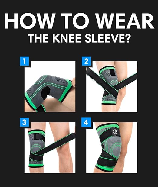 Knee Compression Sleeve - Knee Braces for Knee Pain Women, Knee Sleeve, Knee Compression Sleeve Women, Knee Support Men, Rodilleras, Compression Knee Sleeves Men