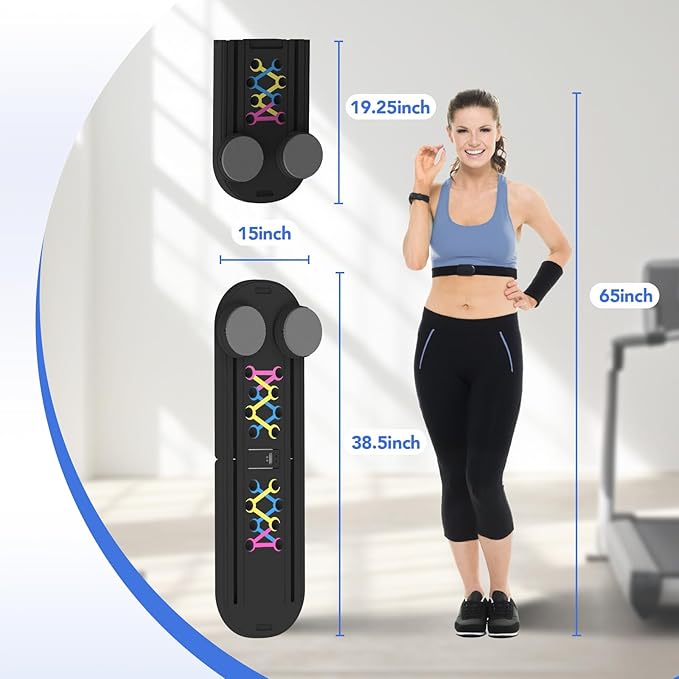 Pilates Board, Foldable Pilates Reformer Set with Timer, 8-in-1 Multi-Purpose Portable Pilates Machine for Home Workout, Pilates Reformer Kit for Full Body Workout, Abs Trainer, Core Strength
