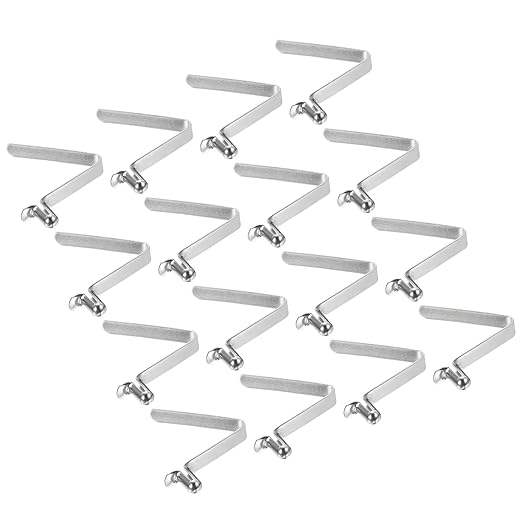 PATIKIL 8.5x5mm Kayak Paddle Snaps, 16 Pack Tent Pole Clips Steel V Shaped Single Pin Push Button Spring Clips Lock Tube Pole Clips for Camping Awning