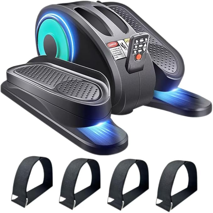 ESL Under Desk Elliptical - Portable Leg Exerciser for Seniors, Compact Seated Elliptical with Remote Control, LCD Display Electric Elliptical Trainers