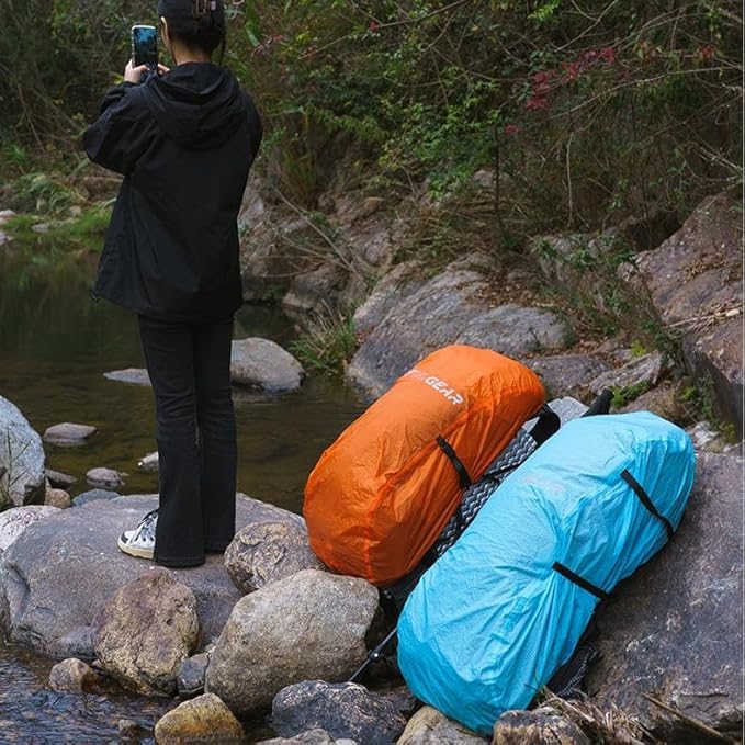 3F 20-85L backpack rain cover, waterproof, dustproof, wear-resistant, tear resistant outdoor hiking backpack cover (orange-S)