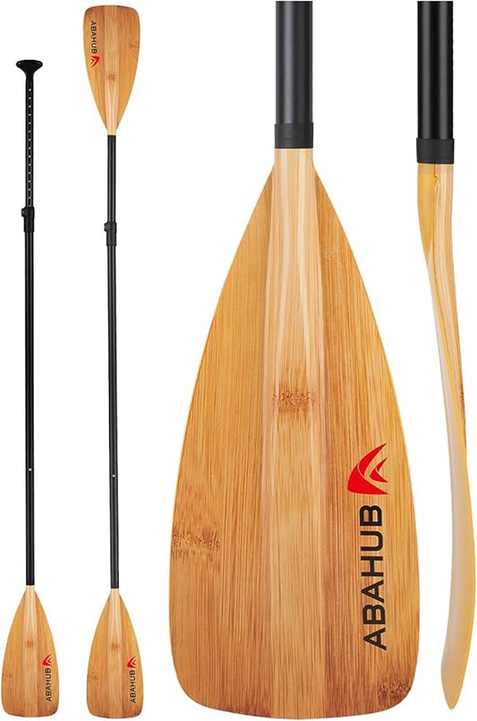 Abahub SUP Paddle - 3 Piece Adjustable Paddles - Lightweight Stand-up Paddle Oars for Paddleboard, Adjustable Aluminum Alloy Shaft 68" - 84", Black/Blue/Green/Orange/Red/Yellow Plastic Nylon Blade