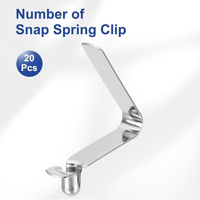 HARFINGTON Single Button Kayak Paddle Snap Spring Clip Spring Steel V-Shaped Hollow Lift Telescopic Locking Tube Pole Clips for Tent Umbrella Camping